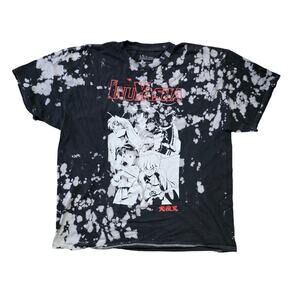 Inuyasha T-Shirt Men’s L Black Washed Anime Graphic Tee